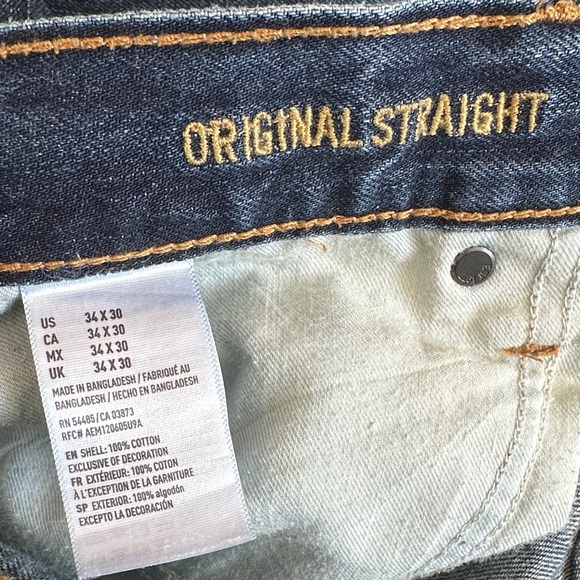 American Eagle Outfitters Men's Dark Blue Straight Jeans - 34/30 - Picture 10 of 10